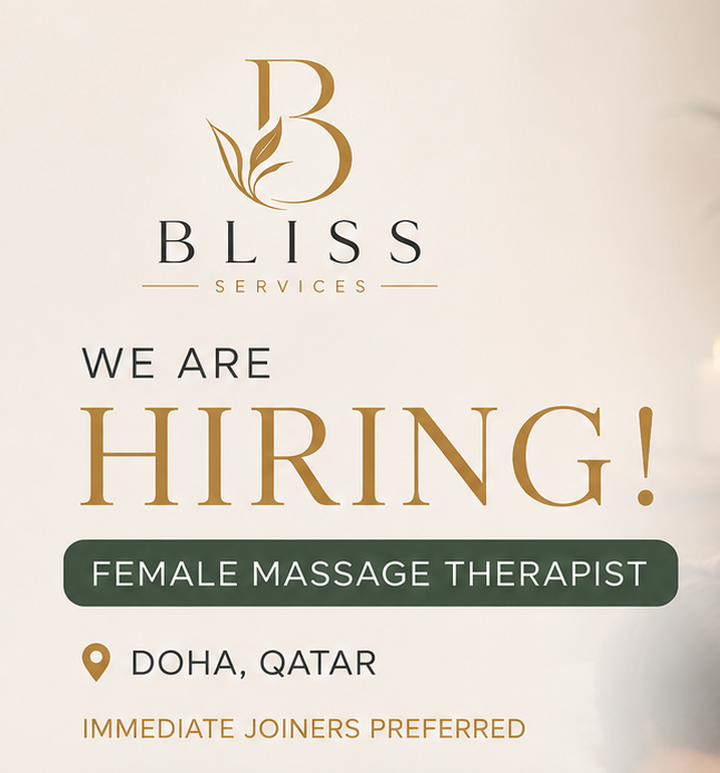 NOW HIRING – Female Massage Therapist Job | Doha, Qatar